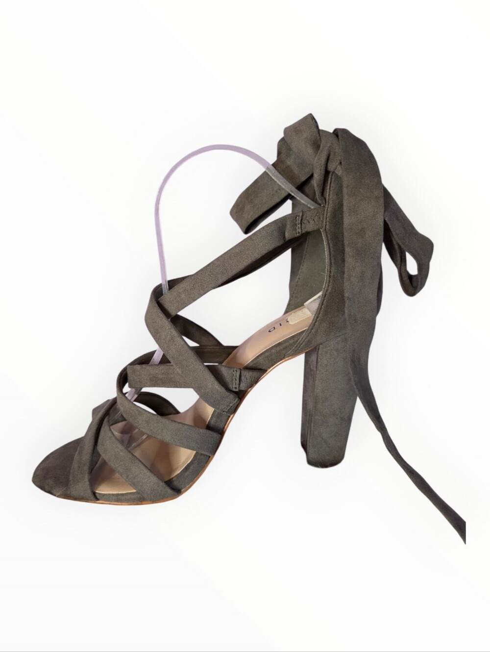 Torrid 8.5 WideStrappy Lace-Up High Heel Sandal - Gray